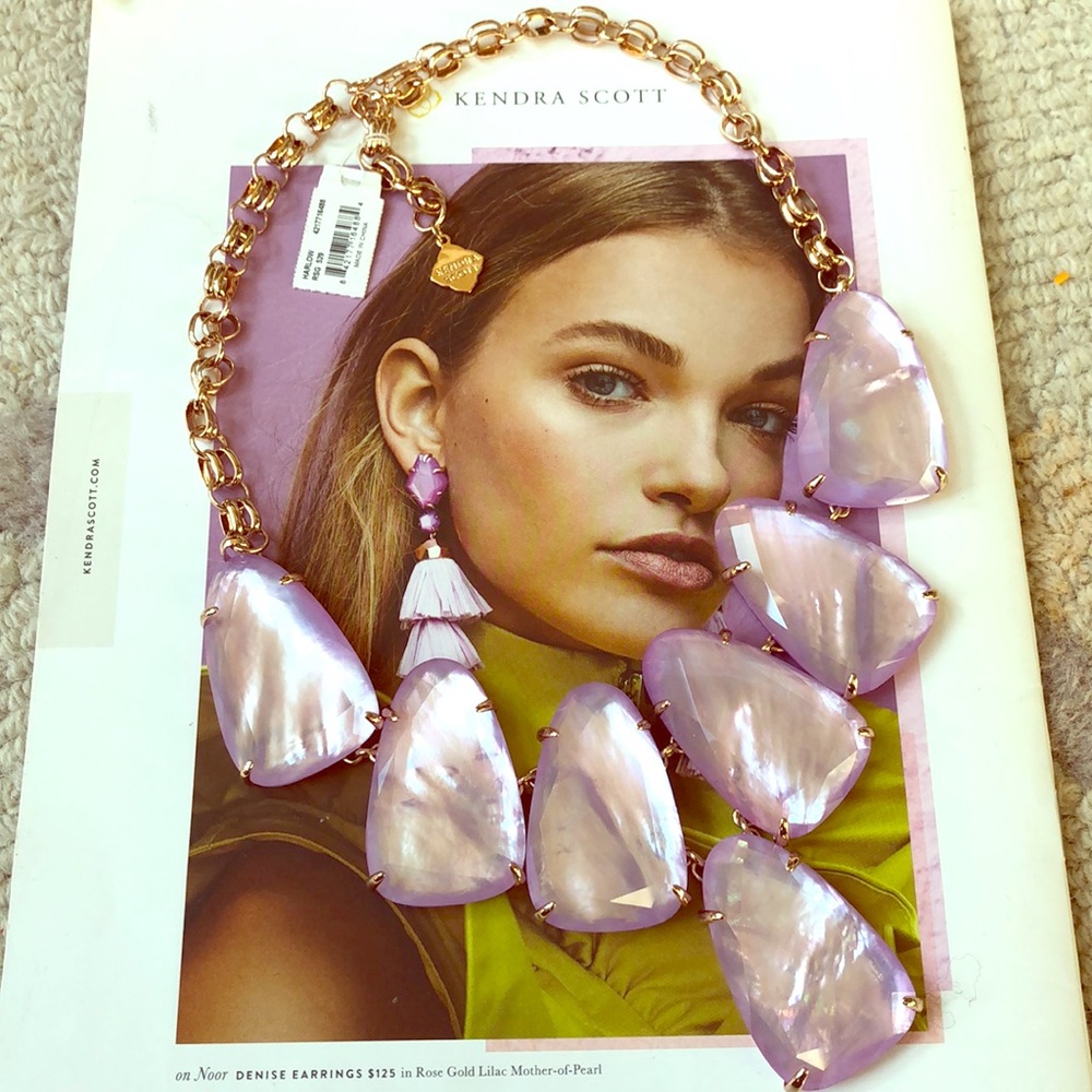 Kendra Scott Harlow Lilac Rose Gold Necklace